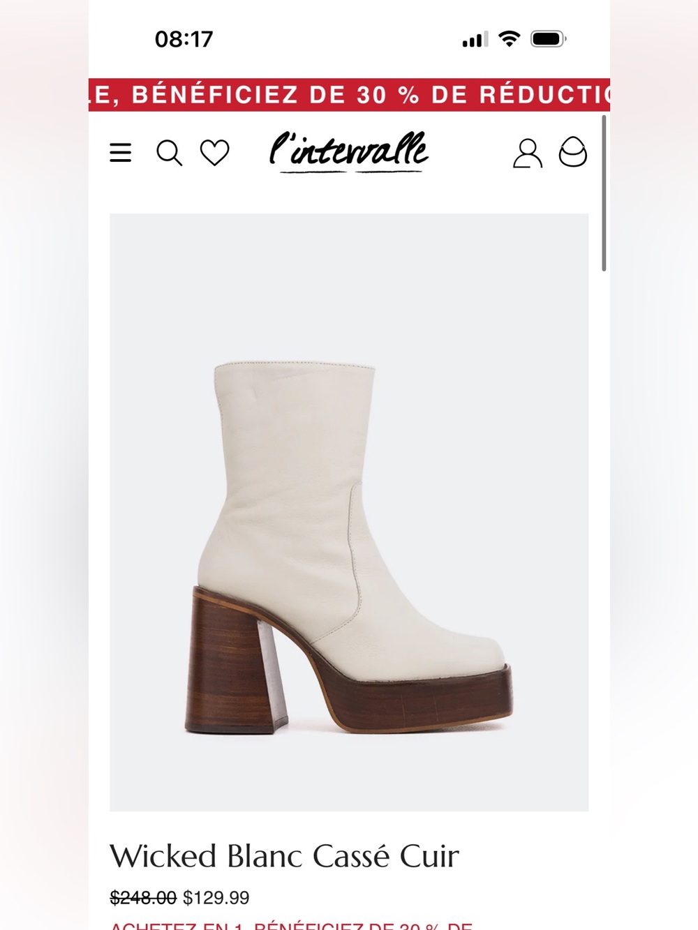 L’INTERVALLE, the Mackenzie wicked off white boots